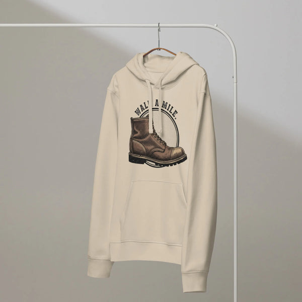 Walk A Mile Vintage Boot Hoodie | Premium Sustainable Organic Cotton - Sustainable Organic Design | Detailed Alternative View