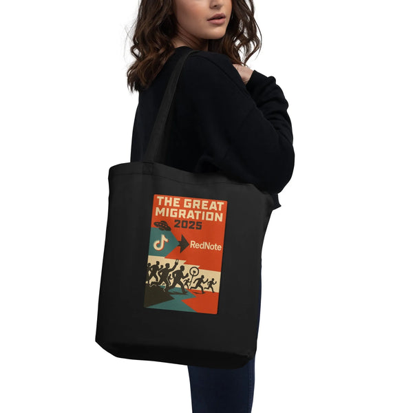 Great Migration 2025 Exodus Tote | 100% Organic Cotton - Sustainable Organic Design | Primary Flat-lay Front View