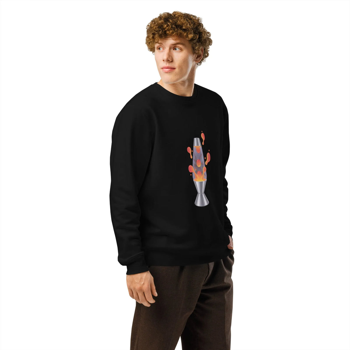 Retro Lava Lamp Organic Sweatshirt | Y2K Sustainable Streetwear - Sustainable Organic Design | Primary Mockup Front View