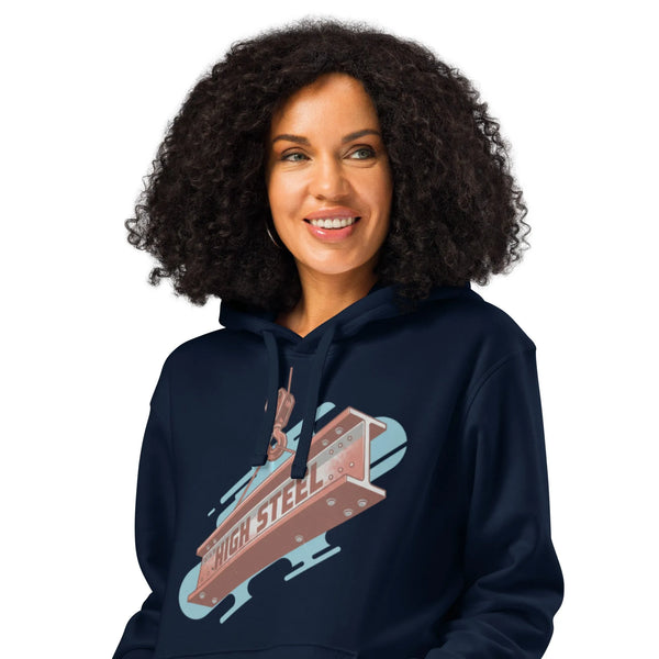 High Steel Ironworker Hoodie | Organic Sustainable Workwear - Sustainable Organic Design | Primary Mockup Front View
