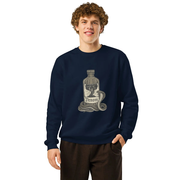 Venom Bottle Organic Sweatshirt | Western Gothic & Cowboy Renaissance - Sustainable Organic Design | Detailed Alternative View