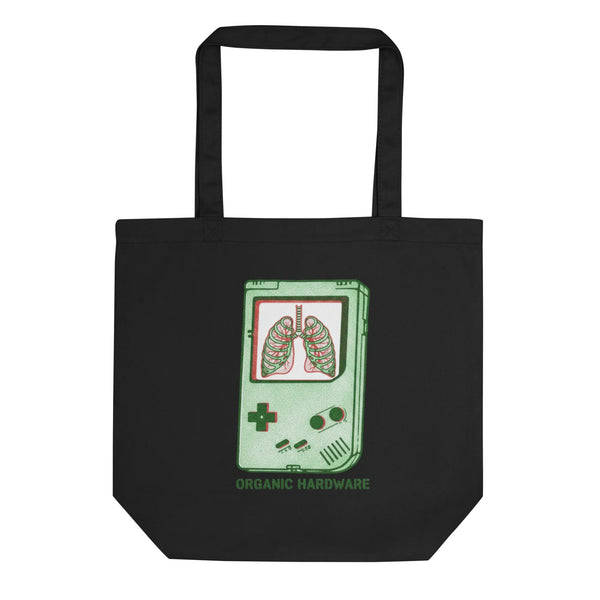 Organic Hardware Gamer Tote | 100% GOTS Organic Cotton - Sustainable Organic Design | Primary Flat-lay Front View