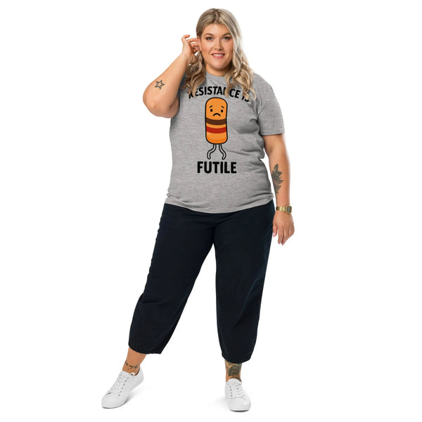 Resistance Is Futile Tee | Sustainable Organic Cotton Science T-Shirt - Sustainable Organic Design | Detailed Alternative View