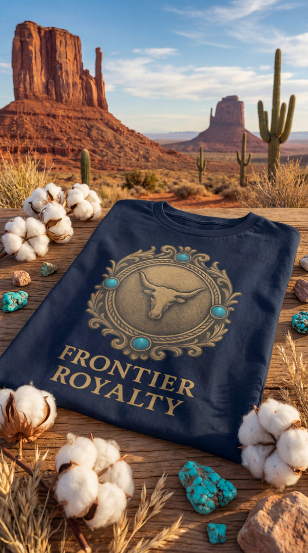 Frontier Royalty – Western Organic Cotton T-Shirt - GOTS Certification Hero in Desert Canyon - 90s Retro Sustainable