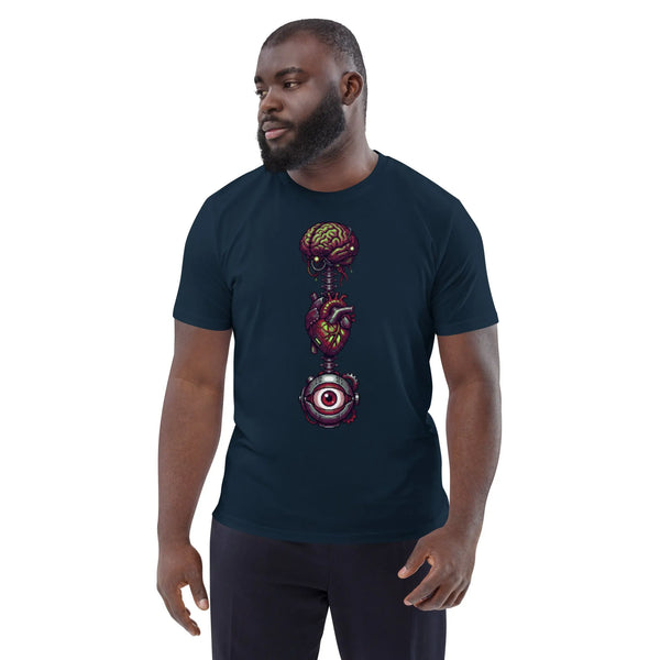 Biomechanical Core Pixel Tee | Premium Organic Cotton - Sustainable Organic Design | Detailed Alternative View