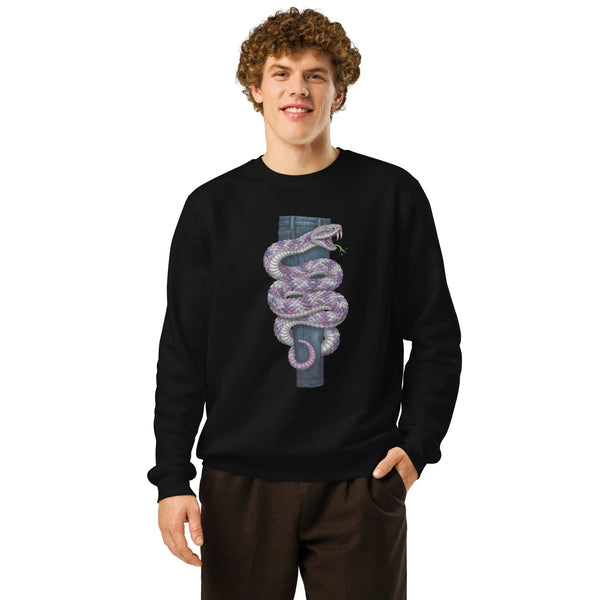 Purple Viper Organic Sweatshirt | Cowboy Renaissance - Sustainable Organic Design | Primary Mockup Front View