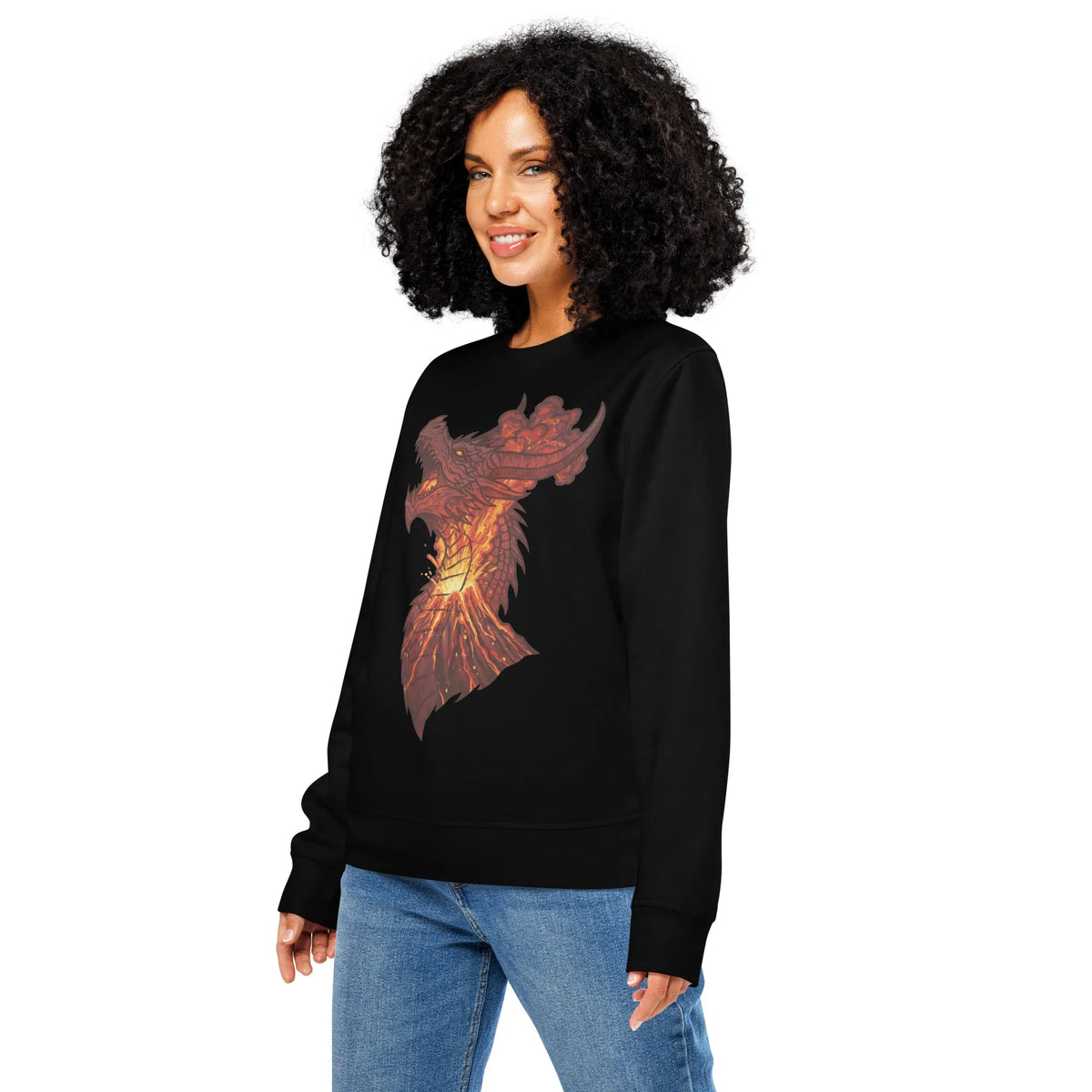 Molten Dragon Core | Organic Gamer Sweatshirt & Sustainable Streetwear - Sustainable Organic Design | Primary Mockup Front View