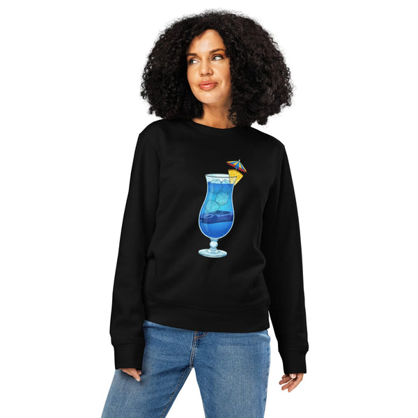 Vaporwave Car Cocktail Organic Sweatshirt | Sustainable Retro 80s Style - Sustainable Organic Design | Primary Mockup Front View