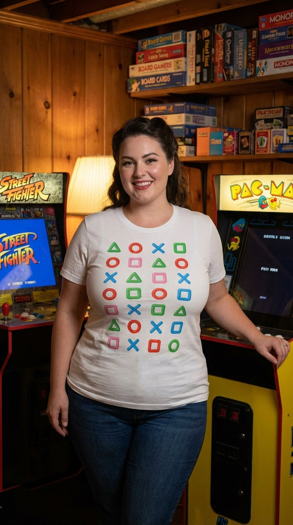 Verified Organic Gamer Icon graphic tee, editorial portrait 2