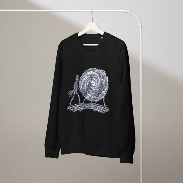Time Traveler Skeletons Steampunk Sweatshirt | GOTS Organic Cotton - Sustainable Organic Design | Detailed Alternative View