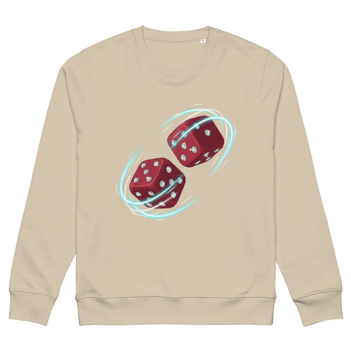 Lucky Roll Diamond Dice Organic Sweatshirt - Sustainable Organic Design | Primary Mockup Front View