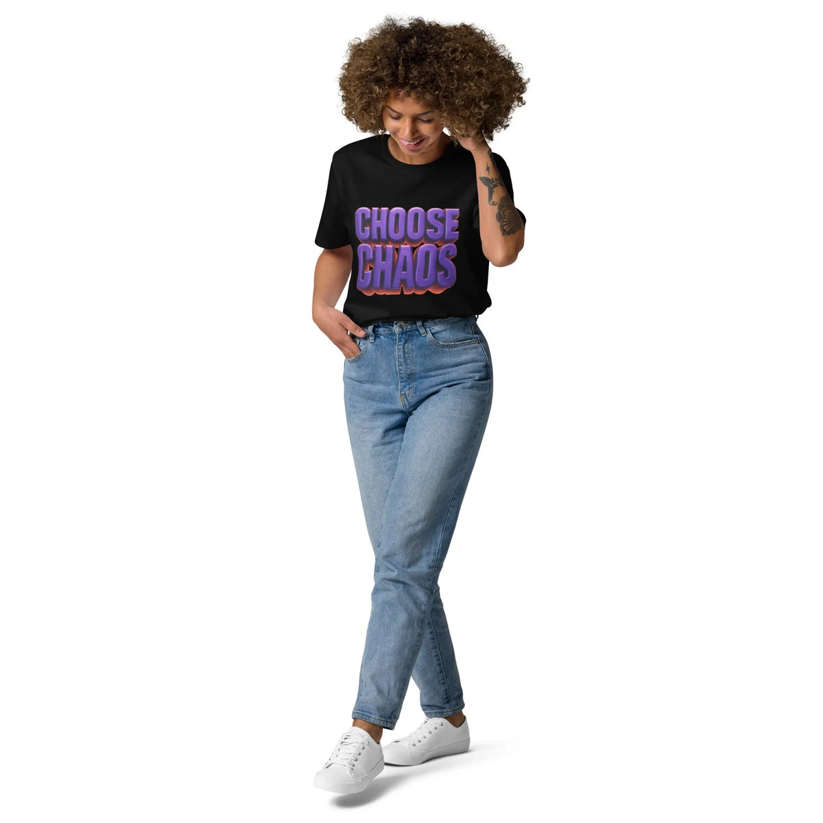 Choose Chaos Organic Cotton Tee – Unisex Sustainable Streetwear - Sustainable Organic Design | Primary Mockup Front View