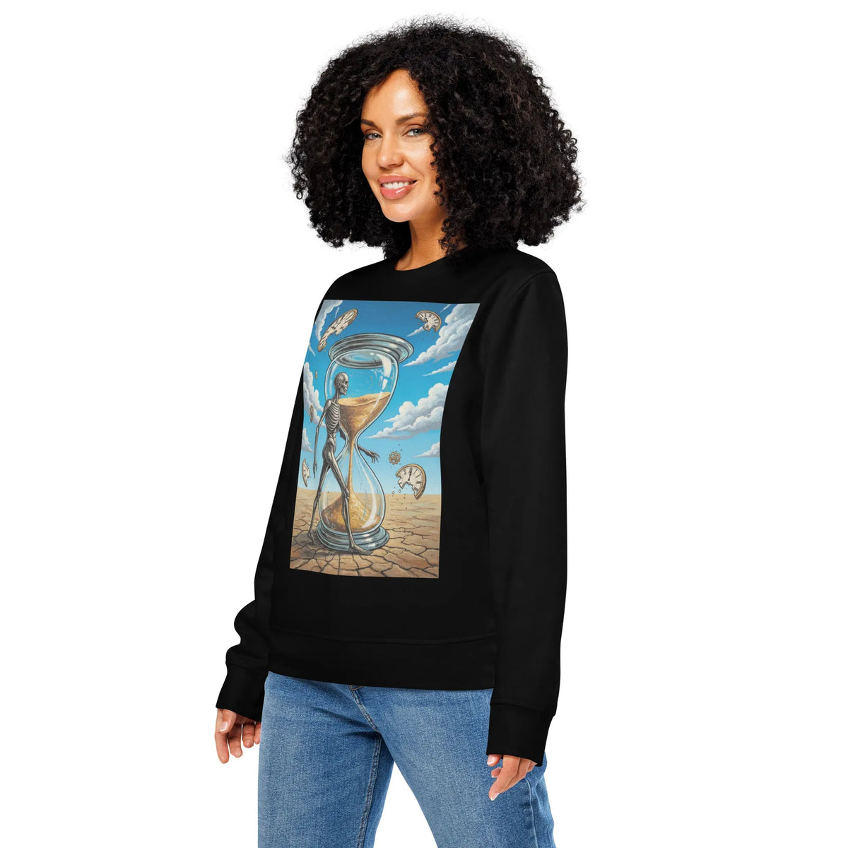 Hourglass of Lost Turns | Organic Gamer Streetwear Sweatshirt - Sustainable Organic Design | Detailed Alternative View