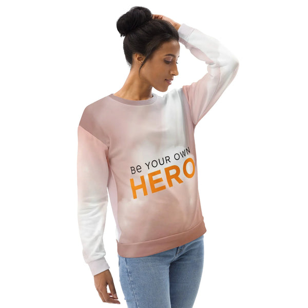 Be Your Own Hero Recycled Sweatshirt | Verified Sustainable Streetwear - Sustainable Organic Design | Detailed Alternative View