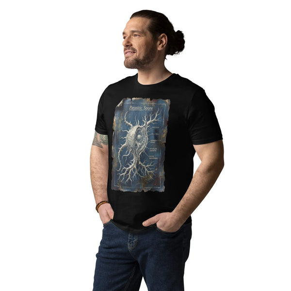 Spore Diagram Organic Cotton Tee | Sustainable Gamer Apparel - Sustainable Organic Design | Primary Mockup Front View