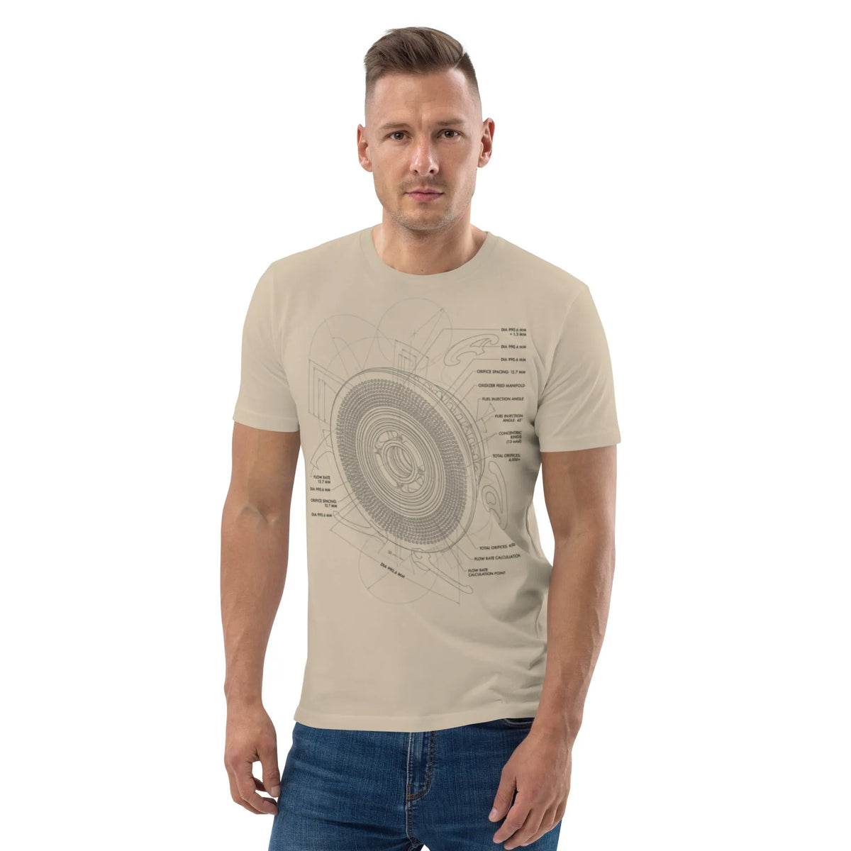 Apollo Schematic Tee | Organic Cotton NASA Shirt by Design Delight Studio - Sustainable Organic Design | Primary Mockup Front View