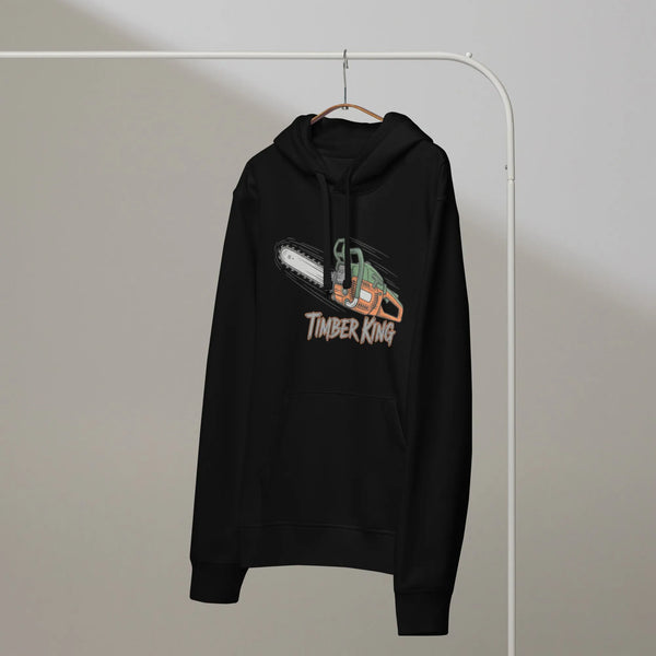 Timber King Organic Hoodie | Sustainable Logger & Arborist Streetwear - Sustainable Organic Design | Detailed Alternative View