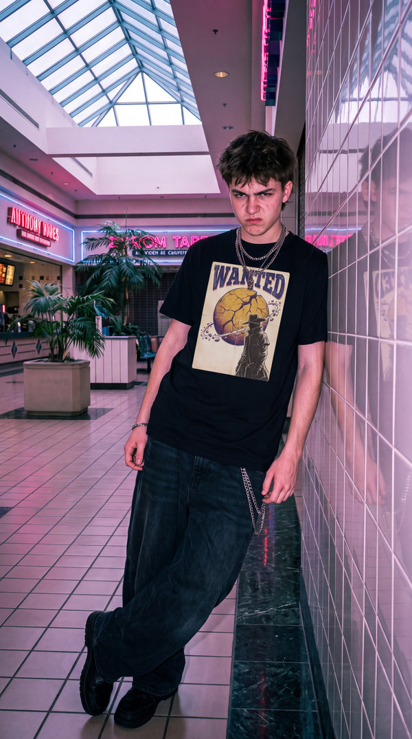 Cosmic Frontier Tee - 90s Mall Goth in 90s Mall Food Court - Y2K Eco-Tech