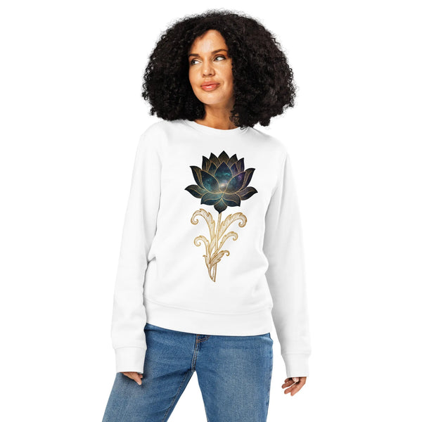 Celestial Lotus Core – Organic Gamer Sweatshirt | Sustainable Streetwear - Sustainable Organic Design | Primary Mockup Front View