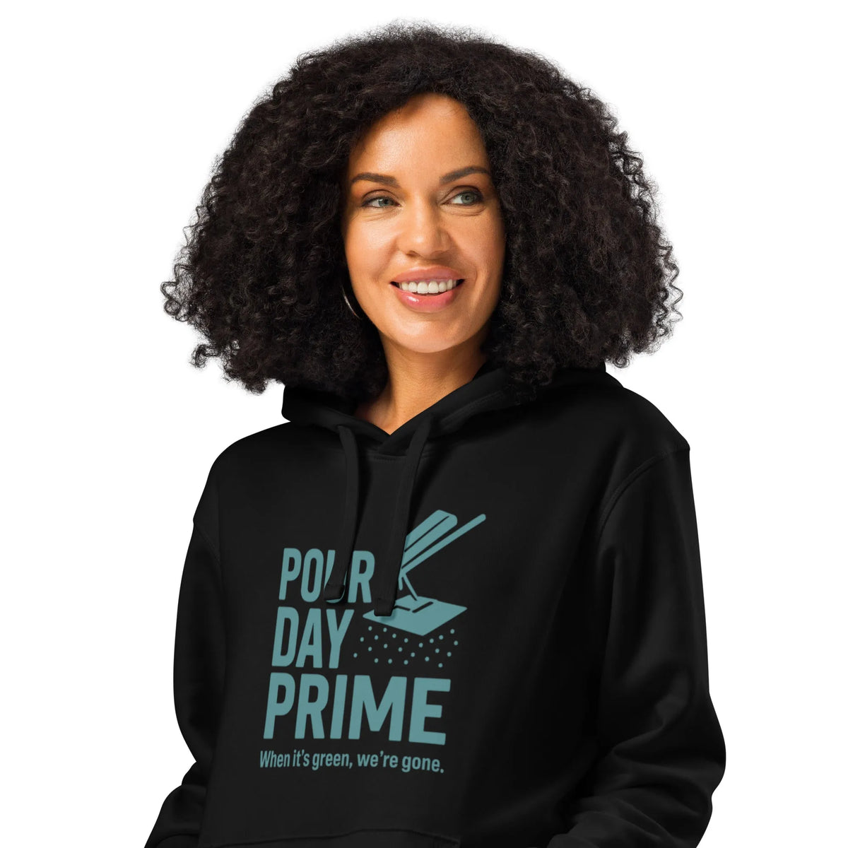 Pour Day Prime Organic Hoodie | Blue-Collar Pride Edition - Sustainable Organic Design | Primary Mockup Front View