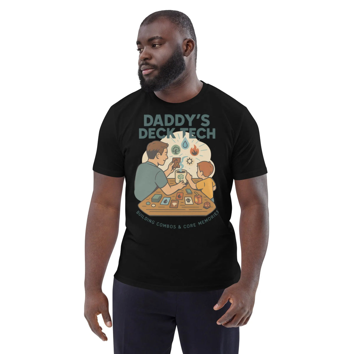 Daddy's Deck Tech - Organic Cotton Gamer T-Shirt - Sustainable Organic Design | Detailed Alternative View