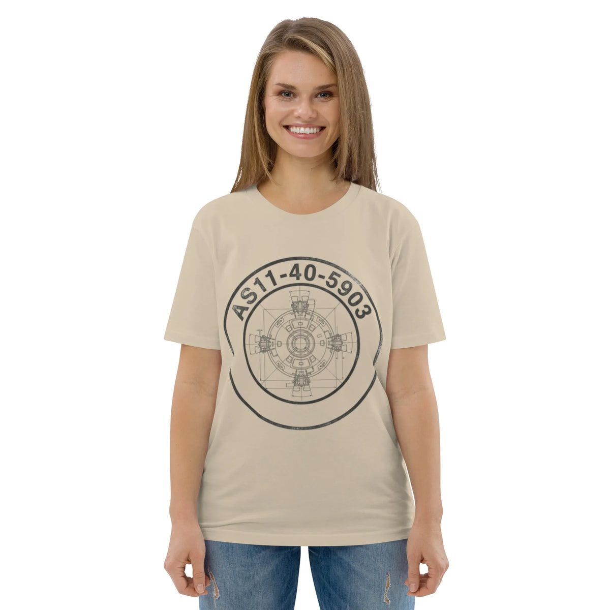 The Apollo 11 Schematic Tee | Organic Cotton | Design Delight Studio - Sustainable Organic Design | Primary Mockup Front View