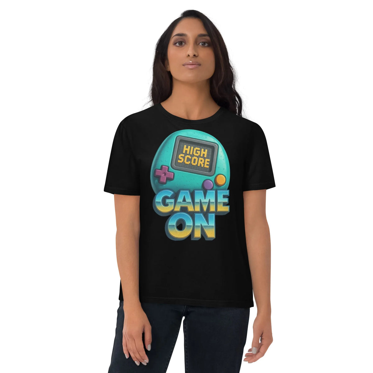 Game On Retro Gamer T-Shirt - Premium Organic Cotton Streetwear - Sustainable Organic Design | Detailed Alternative View