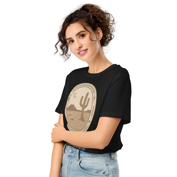 Postcards from Nowhere Organic Cotton Tee – Vintage Western Style - Sustainable Organic Design | Detailed Alternative View