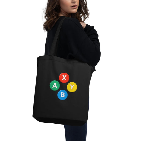 Player One Gaming Tote | Sustainable Organic Cotton Bag for Creatives - Sustainable Organic Design | Detailed Alternative View