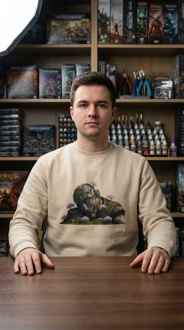 Solarpunk Mech Organic Sweatshirt - CCG / Tabletop Gamer in Local Game Store - Legendary Pull