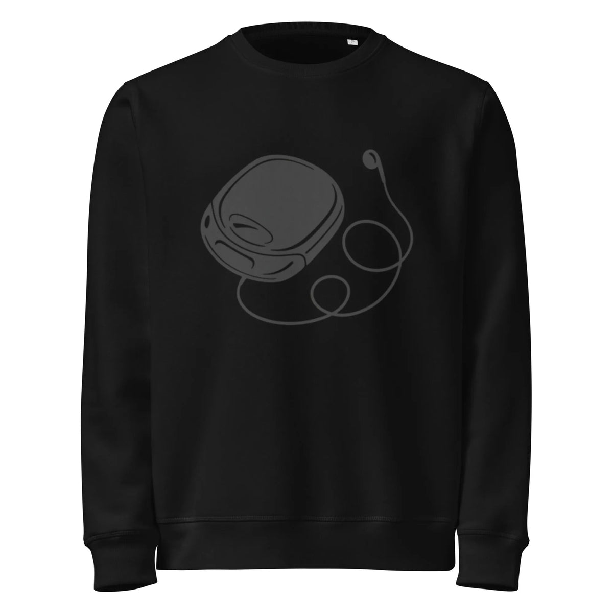 Organic Cotton Retro Discman Sweatshirt – GOTS & Vegan Certified - Sustainable Organic Design | Detailed Alternative View