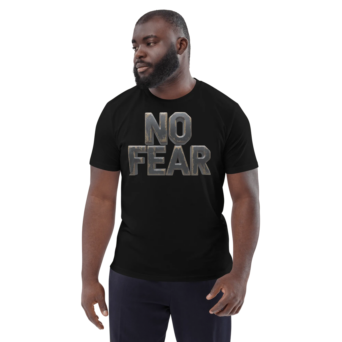 No Fear Organic Graphic Tee - Motivational T-Shirt - Design Delight Studio