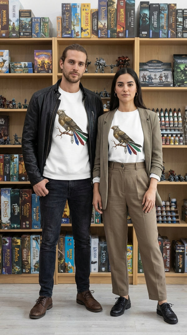 Steampunk Mechanical Bird Organic Sweatshirt - Couple / Duo in Local Game Store - Legendary Pull