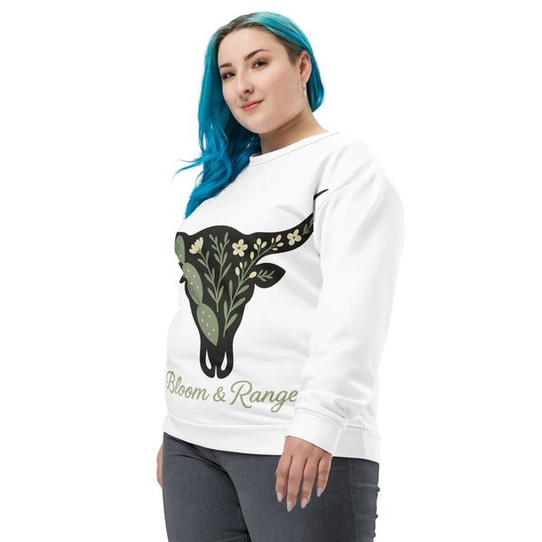Bloom & Range Recycled Sweatshirt – Sustainable Western Streetwear - Sustainable Organic Design | Detailed Alternative View