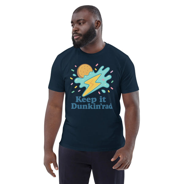 "Keep It Dunkin Rad" Organic Cotton T-Shirt – Unisex Retro Graphic Tee - Sustainable Organic Design | Detailed Alternative View
