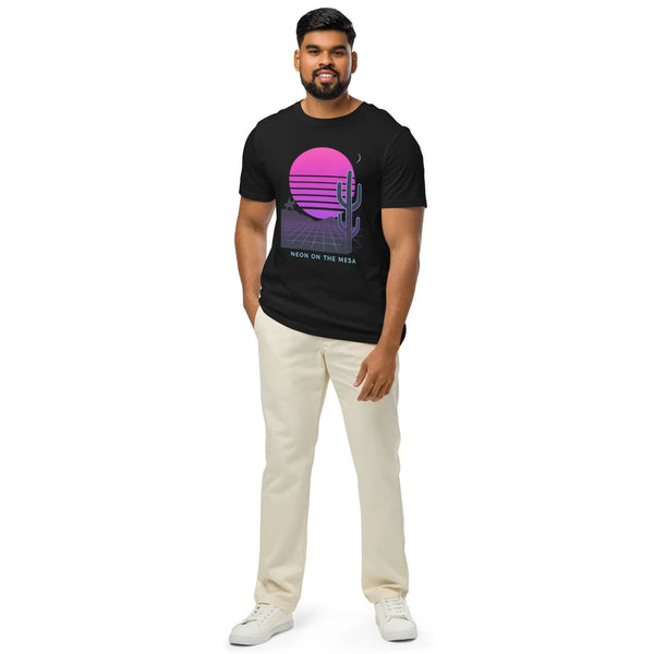 Neon on the Mesa Organic T-Shirt | Cowboy Renaissance - Sustainable Organic Design | Detailed Alternative View