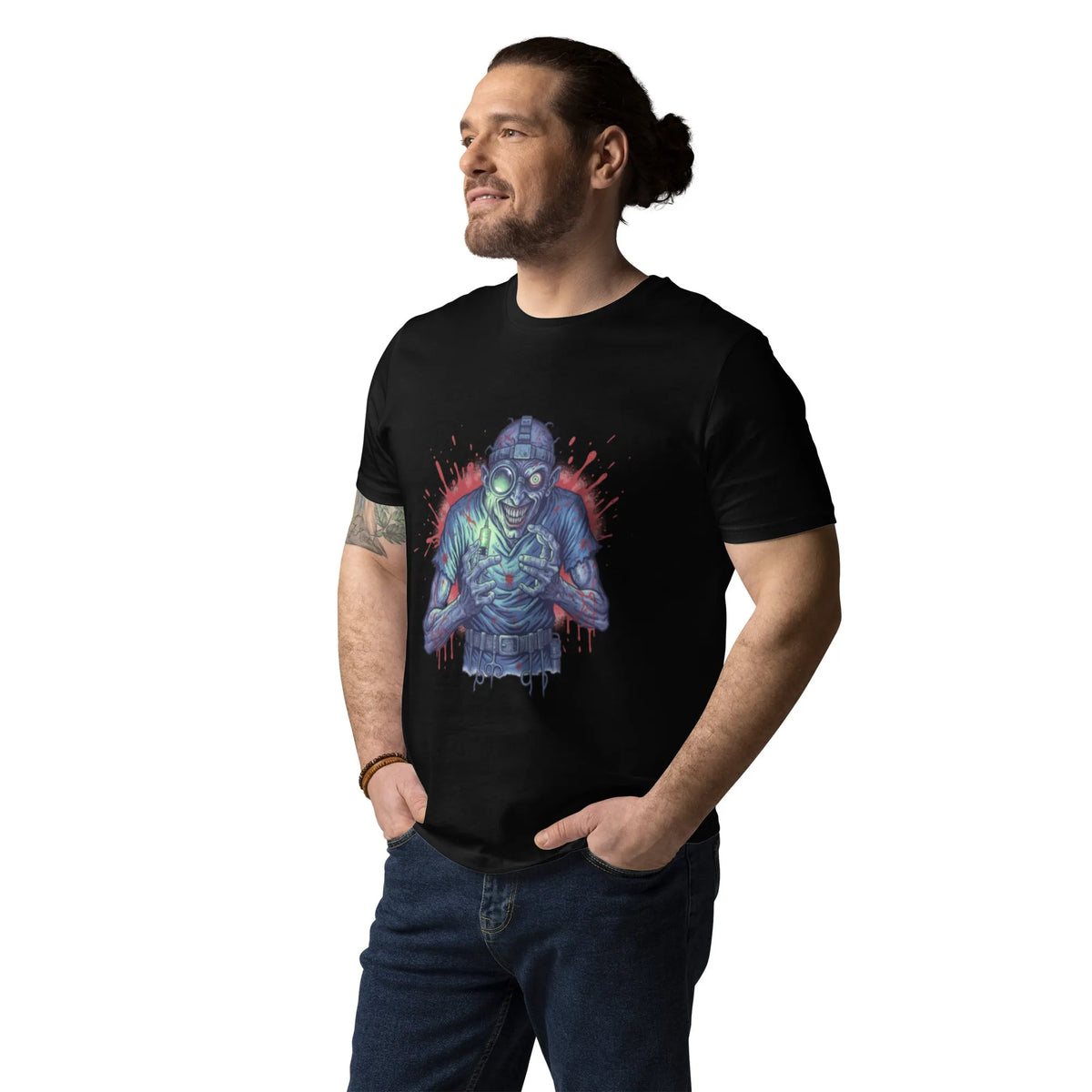 The Mad Scientist Tee | Sustainable Organic Cotton Artwear - Sustainable Organic Design | Primary Mockup Front View