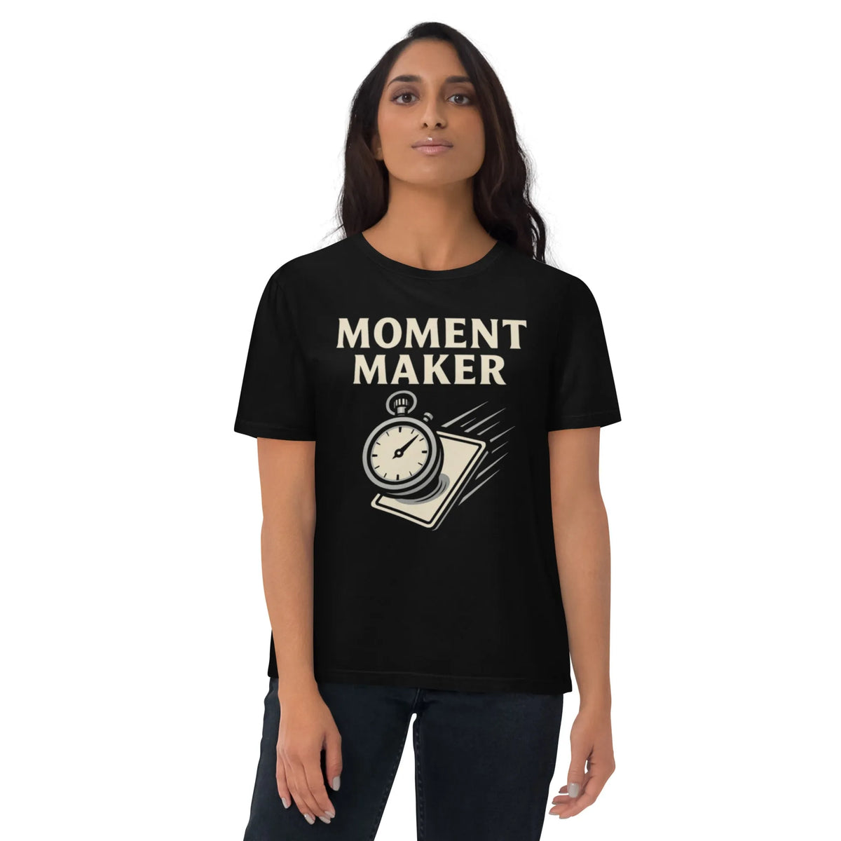 Moment Maker Organic Cotton T-Shirt | Sustainable Gamer Streetwear - Sustainable Organic Design | Primary Mockup Front View
