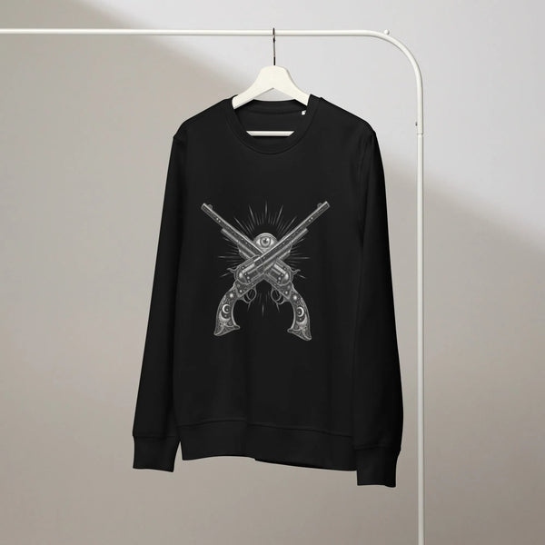 Mystic Revolver Organic Crewneck | Sustainable Western Streetwear - Sustainable Organic Design | Primary Mockup Front View