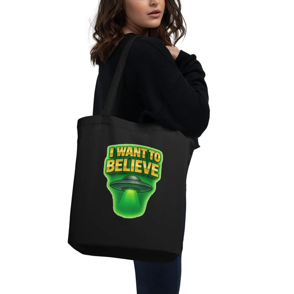 I Want to Believe Organic Tote | Architected for the Modern Creative - Sustainable Organic Design | Detailed Alternative View