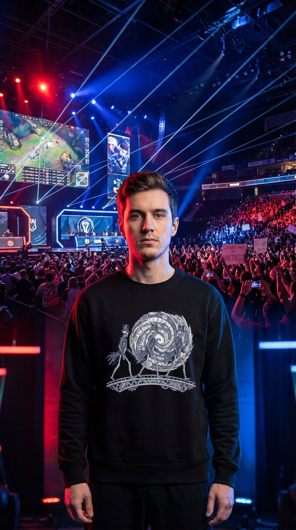 Time Traveler Skeletons Organic Cotton Sweatshirt - Esports Pro in Esports Arena - Legendary Pull