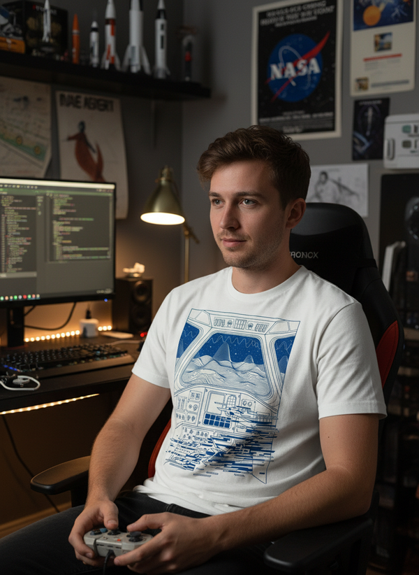 Lunar Glitch Tee | Sustainable Graphic Tee in Organic Cotton