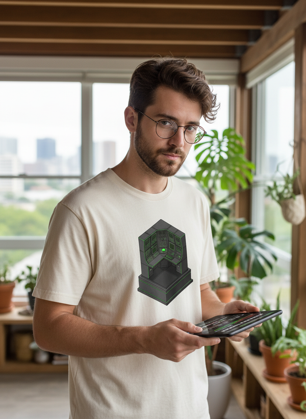 Retro Command Center Tee: Sustainable Design for the Modern Gamer