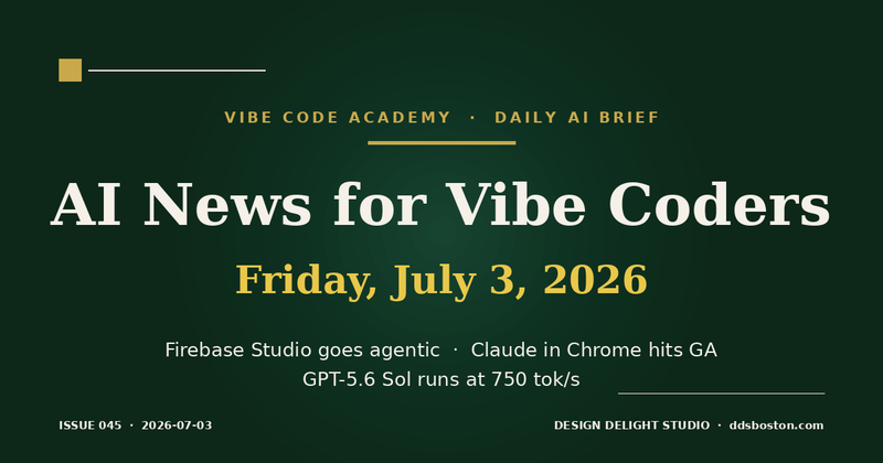 Vibe Code Academy daily AI news cover for July 3, 2026