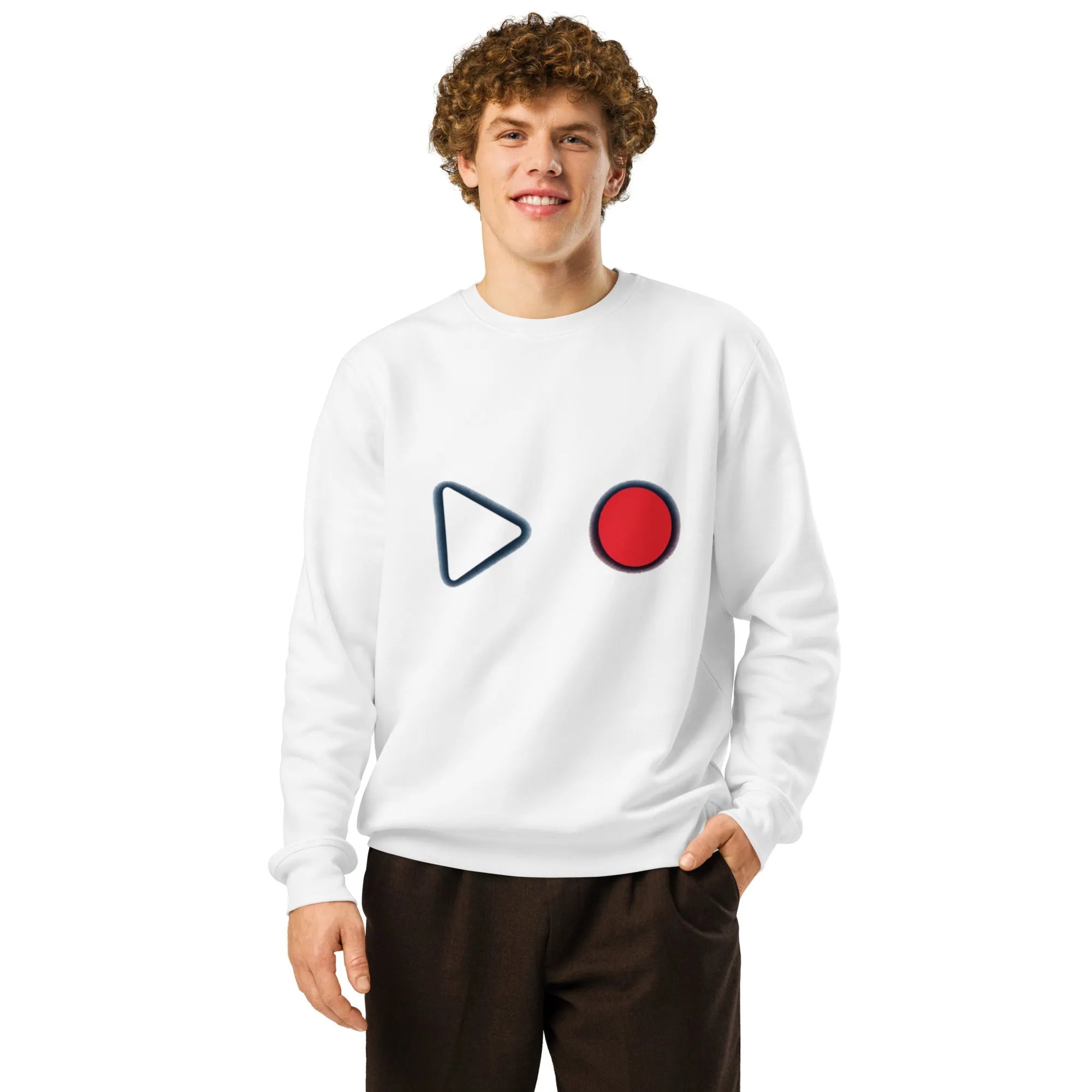Worn cotton sweatshirt sleeve, a single loose thread catching the light.