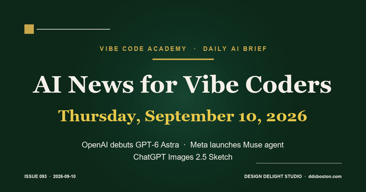 Vibe Code Academy daily AI news cover for September 10, 2026