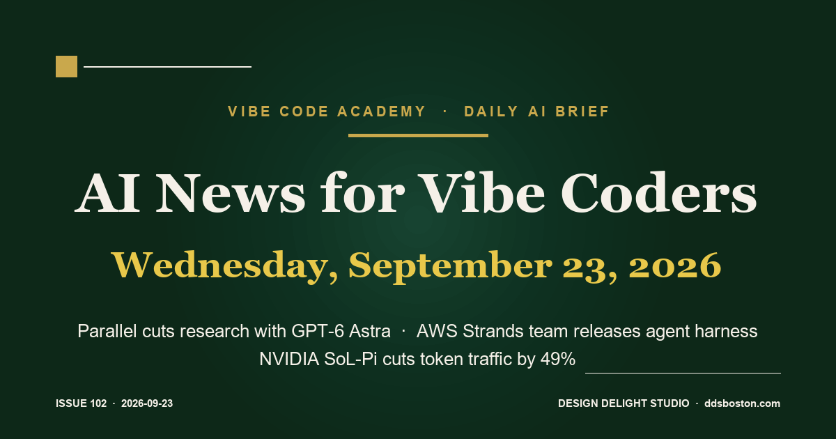 Vibe Code Academy daily AI news cover for September 23, 2026