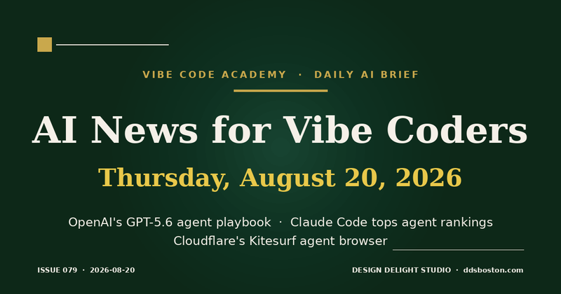 Vibe Code Academy daily AI news cover for August 20, 2026