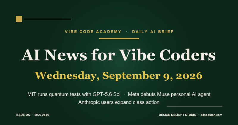 Vibe Code Academy daily AI news cover for September 9, 2026