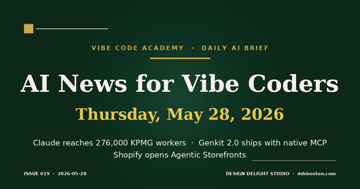 Vibe Code Academy daily AI news cover for May 28, 2026